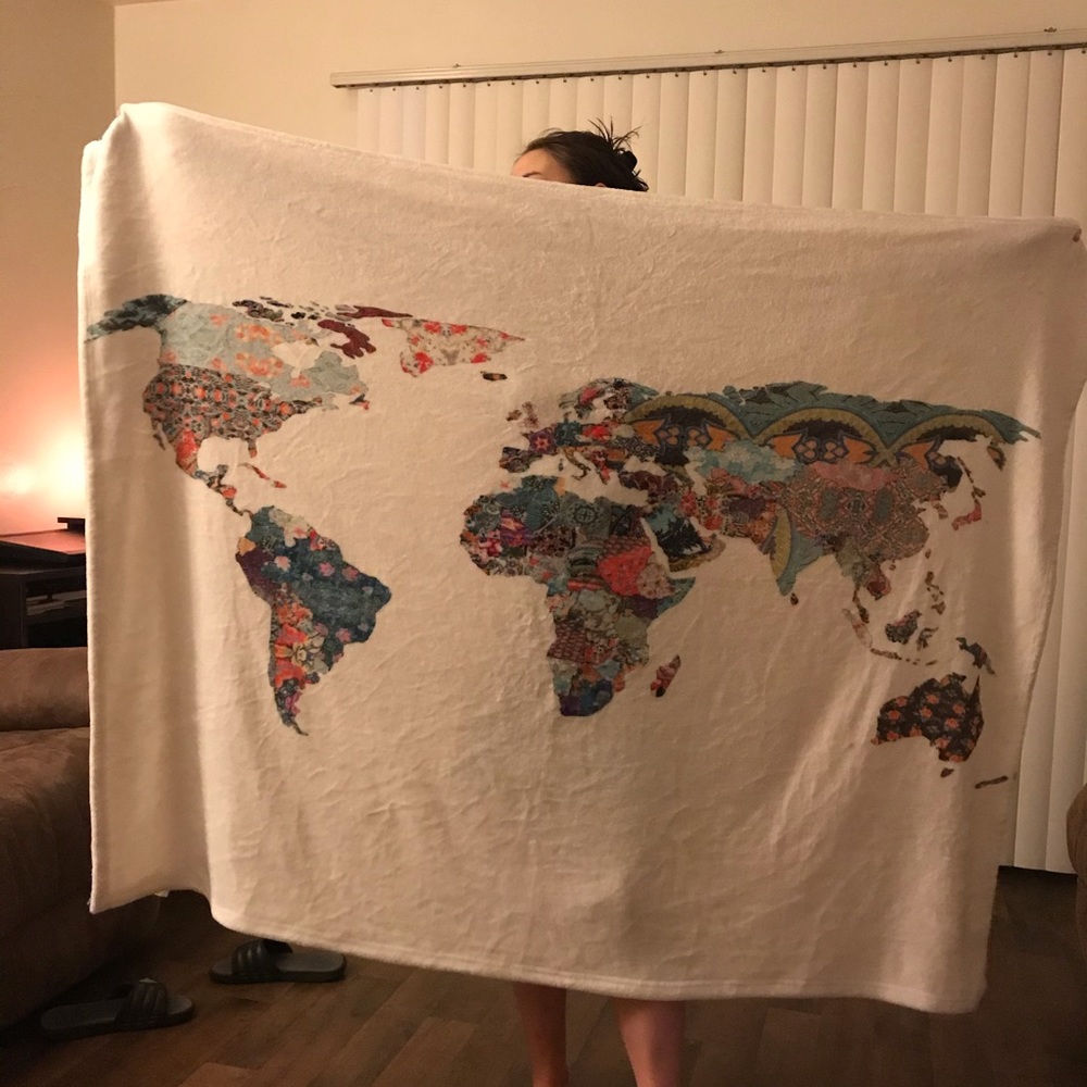 World Map Fleece Blanket